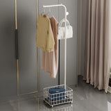 Hooks Metal Gold Shelves Coat Rack with Basket Storage Image - 11