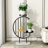 Horse Pattern Round Gold Metal Plant Stand with Shelves Image - 9