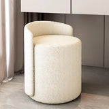 Houndstooth Cylinder Upholstered Accent Vanity Stool Image - 2