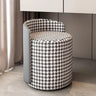 Houndstooth Cylinder Upholstered Accent Vanity Stool Image - 5