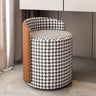 Houndstooth Cylinder Upholstered Accent Vanity Stool Image - 7