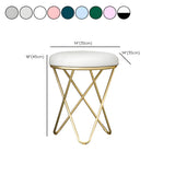 Houndstooth Round Metal Pedestal Upholstered Vanity Stool #size