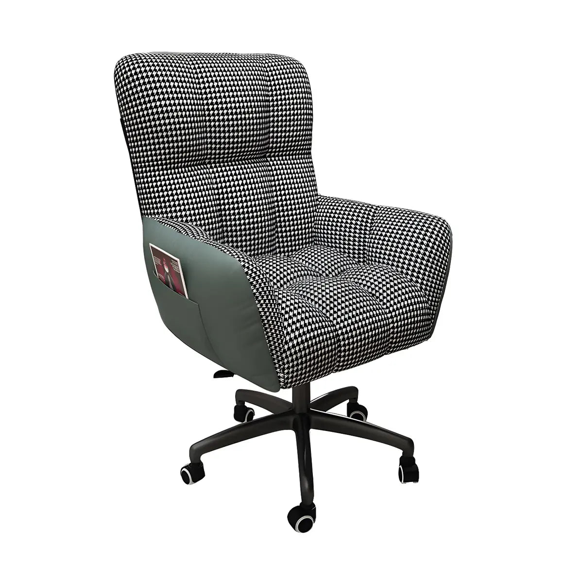 Houndstooth Upholstered Gaming Office Chair with Wheels Image - 10