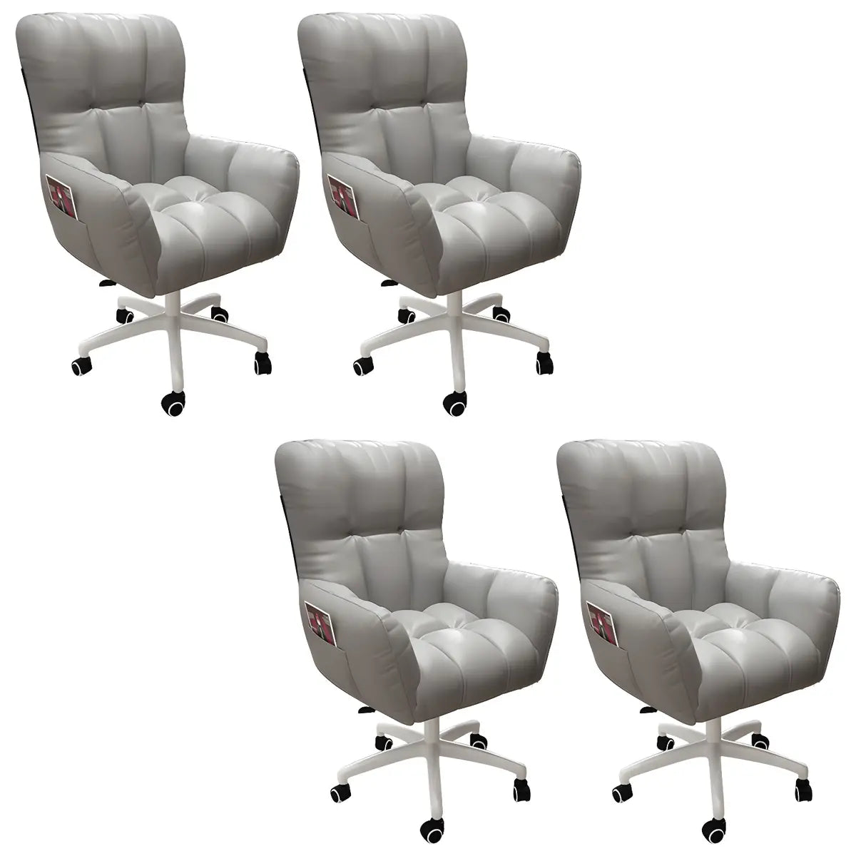 Houndstooth Upholstered Gaming Office Chair with Wheels Image - 16