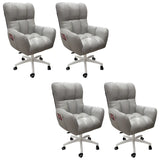 Houndstooth Upholstered Gaming Office Chair with Wheels Image - 16