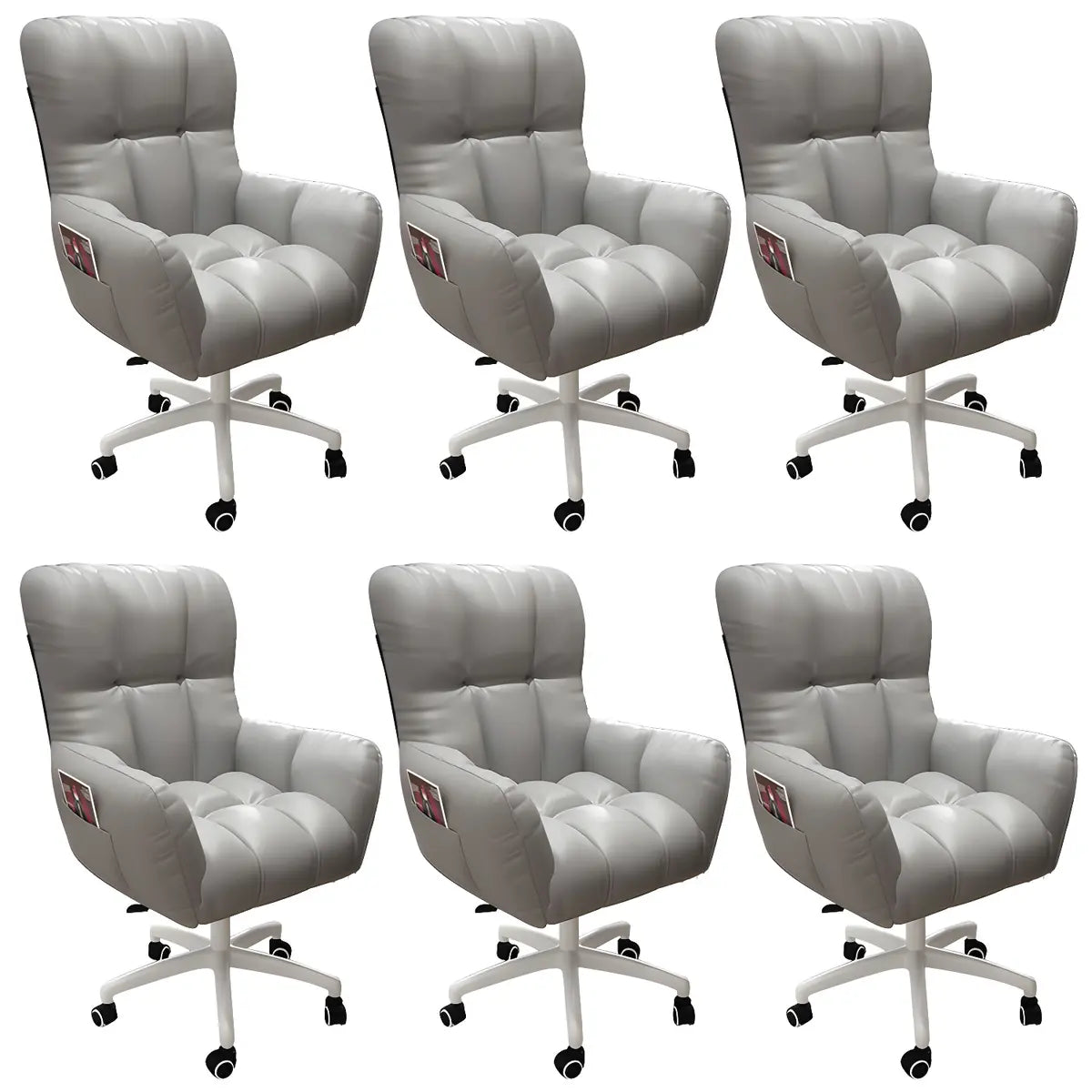 Houndstooth Upholstered Gaming Office Chair with Wheels Image - 18