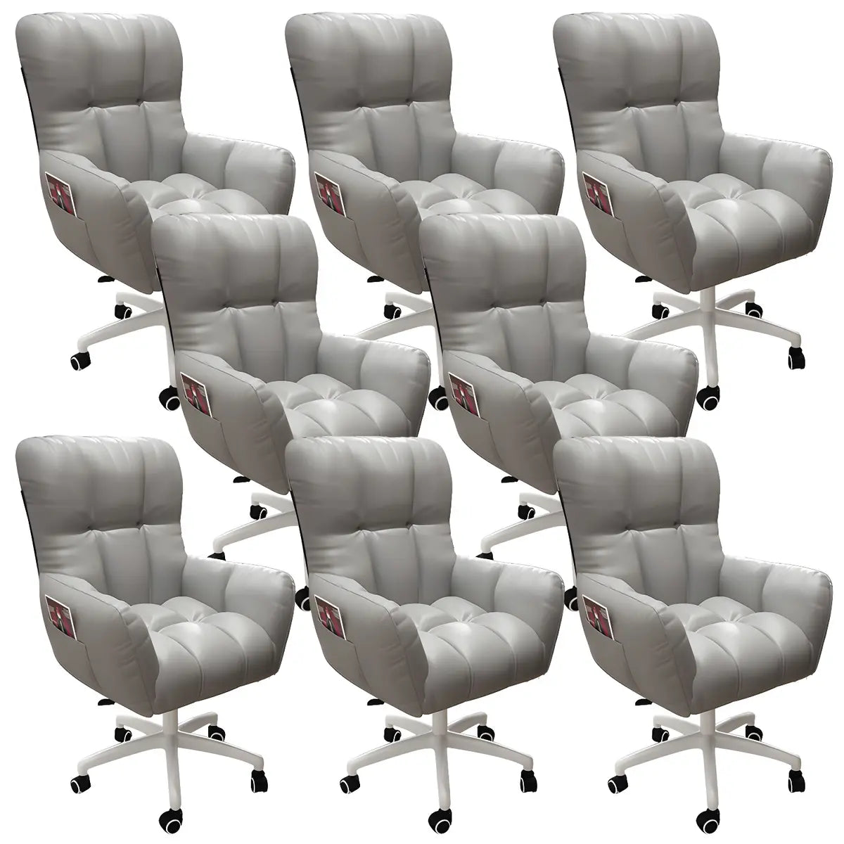 Houndstooth Upholstered Gaming Office Chair with Wheels Image - 19