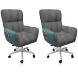 Houndstooth Upholstered Gaming Office Chair with Wheels Image - 21