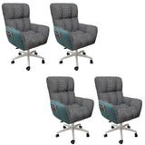 Houndstooth Upholstered Gaming Office Chair with Wheels Image - 22