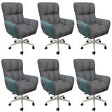 Houndstooth Upholstered Gaming Office Chair with Wheels Image - 23