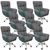 Houndstooth Upholstered Gaming Office Chair with Wheels Image - 24