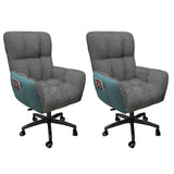 Houndstooth Upholstered Gaming Office Chair with Wheels Image - 26