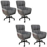 Houndstooth Upholstered Gaming Office Chair with Wheels Image - 32