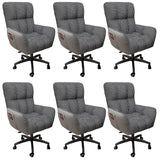 Houndstooth Upholstered Gaming Office Chair with Wheels Image - 33