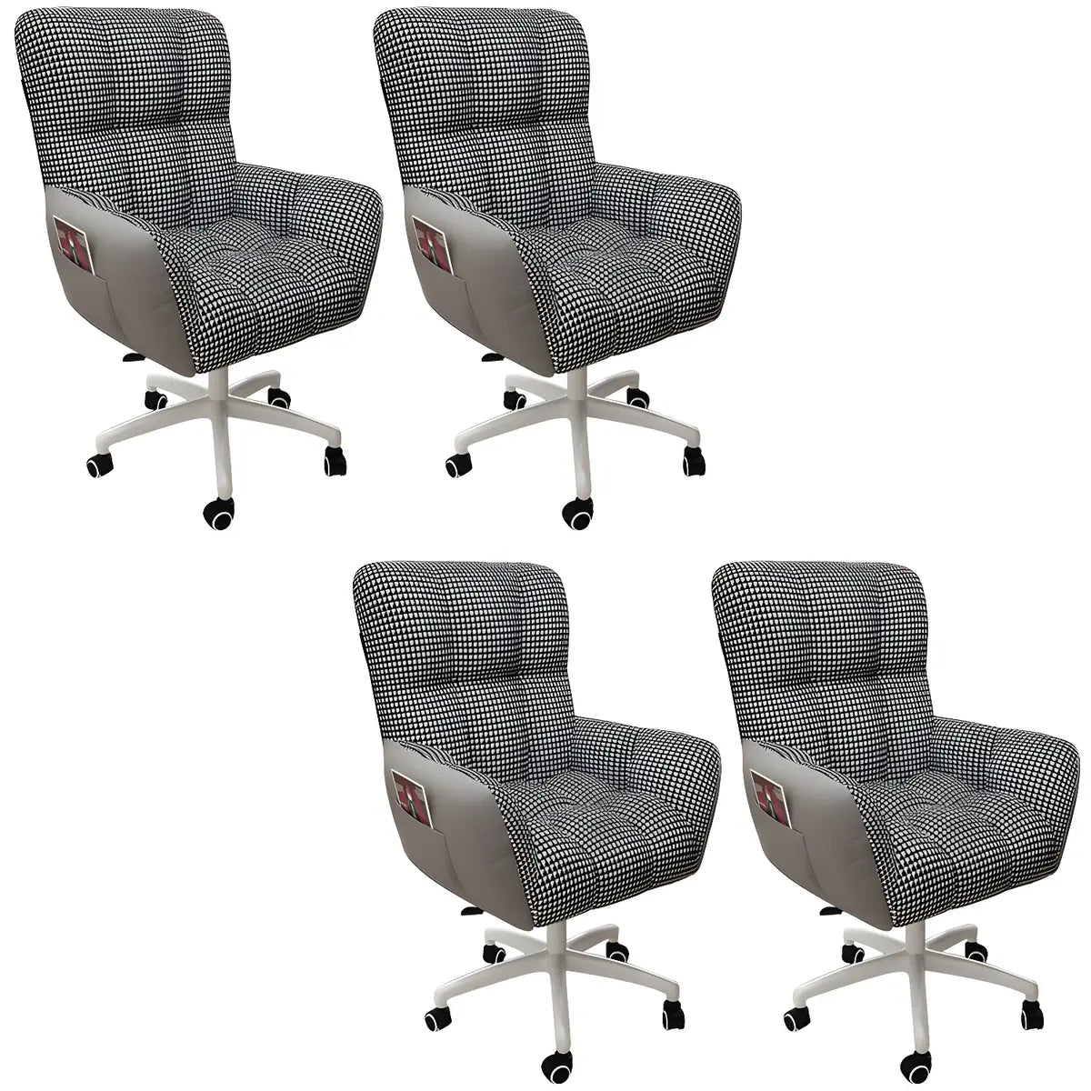 Houndstooth Upholstered Gaming Office Chair with Wheels Image - 41