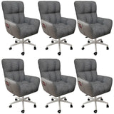 Houndstooth Upholstered Gaming Office Chair with Wheels Image - 42