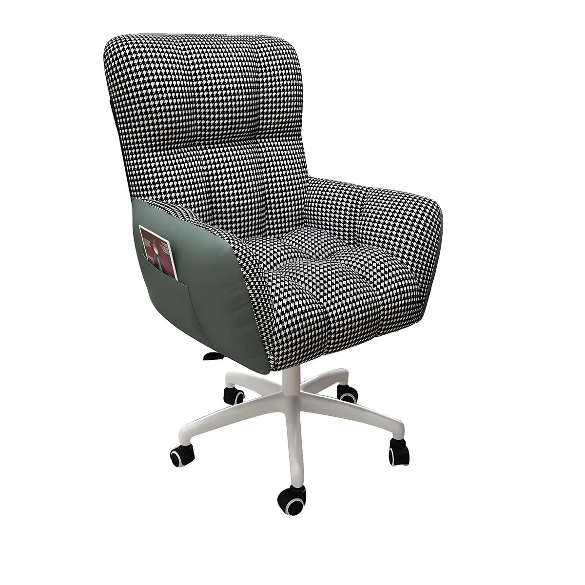 Houndstooth Upholstered Gaming Office Chair with Wheels Image - 44