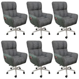 Houndstooth Upholstered Gaming Office Chair with Wheels Image - 47