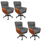 Houndstooth Upholstered Gaming Office Chair with Wheels Image - 51