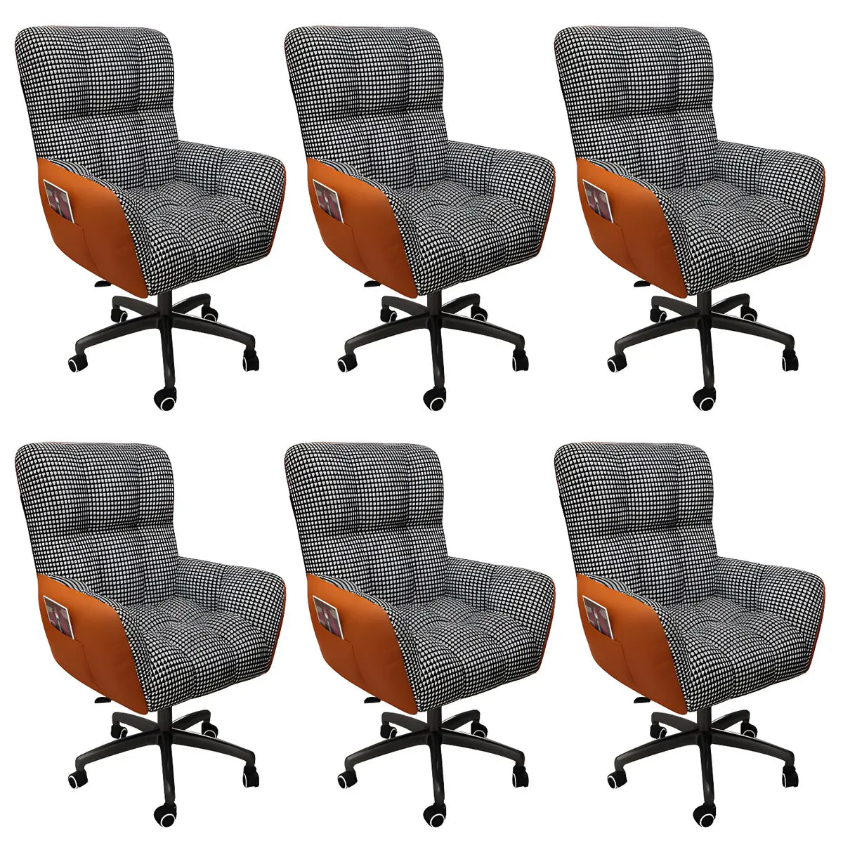 Houndstooth Upholstered Gaming Office Chair with Wheels Image - 52