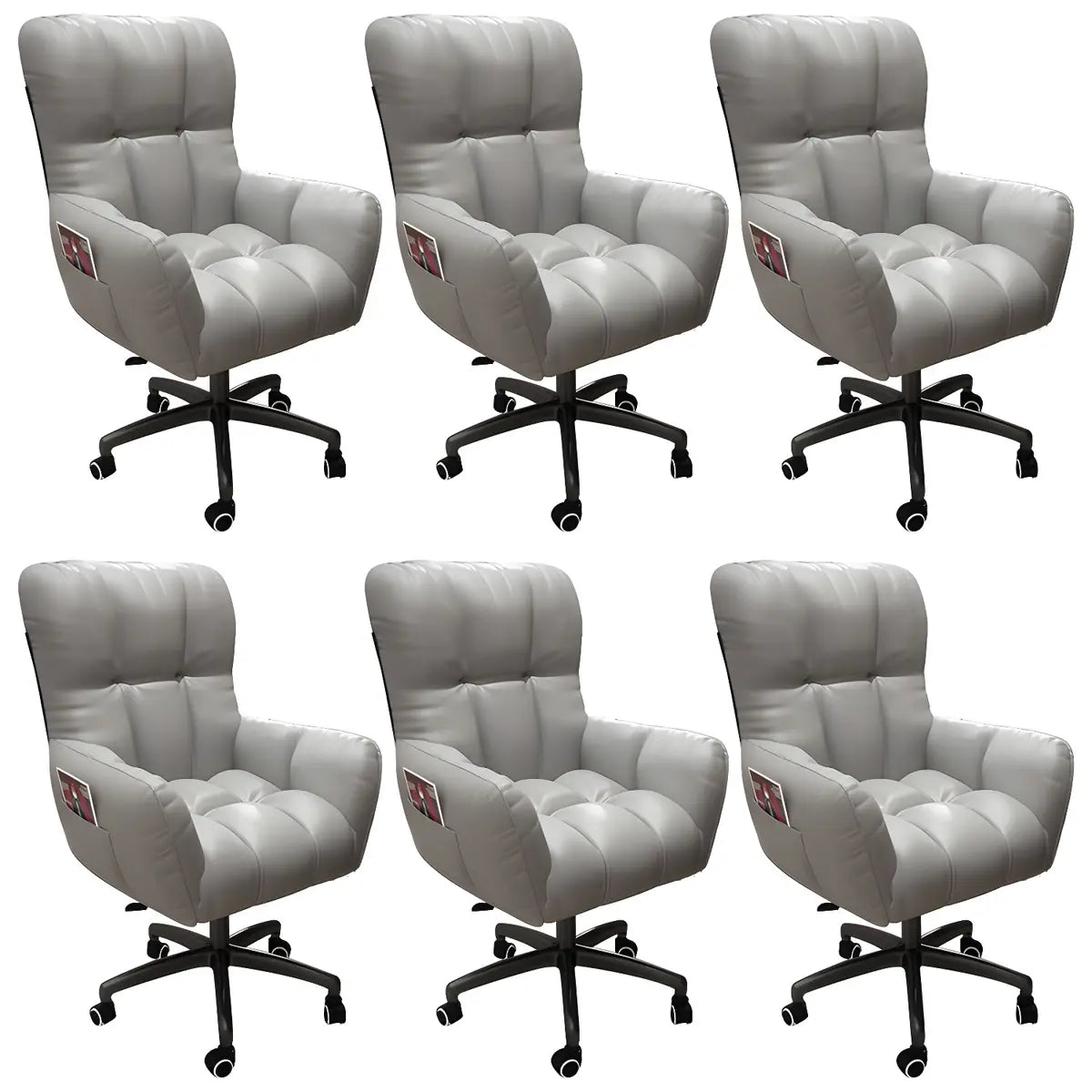 Houndstooth Upholstered Gaming Office Chair with Wheels Image - 57