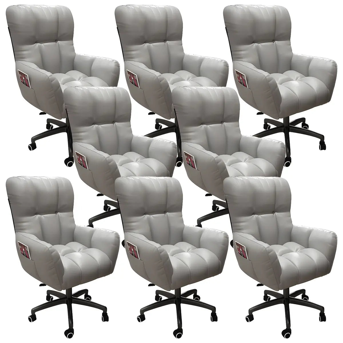 Houndstooth Upholstered Gaming Office Chair with Wheels Image - 58