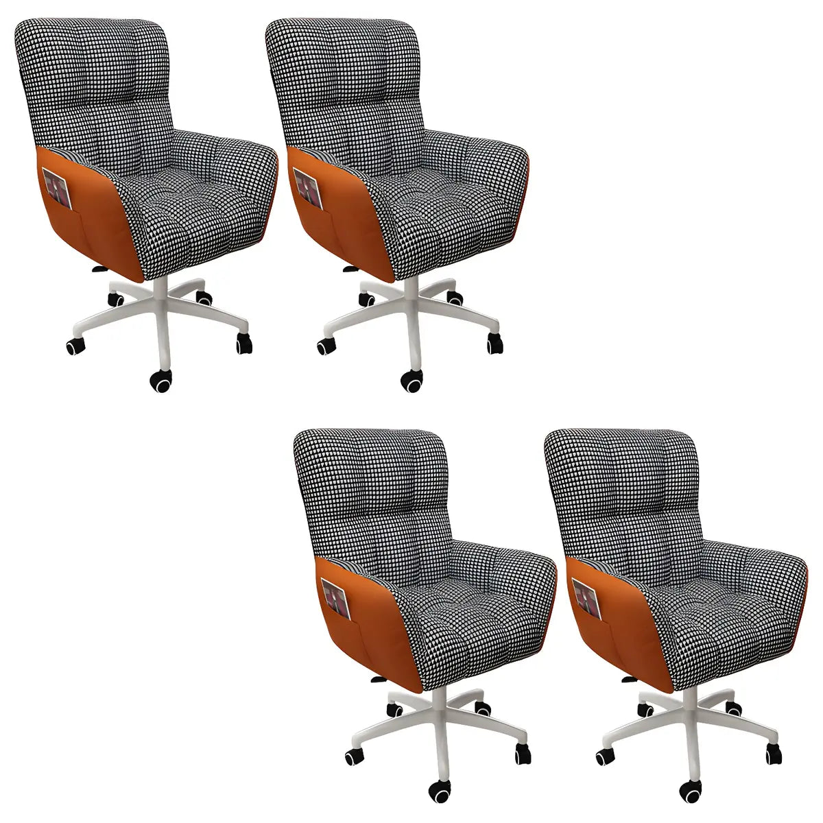 Houndstooth Upholstered Gaming Office Chair with Wheels Image - 60