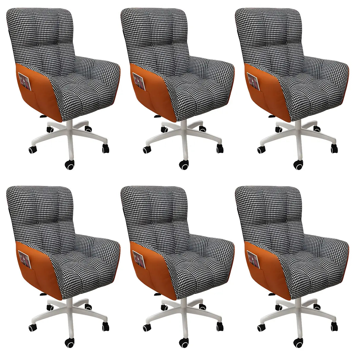 Houndstooth Upholstered Gaming Office Chair with Wheels Image - 61