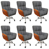 Houndstooth Upholstered Gaming Office Chair with Wheels Image - 61