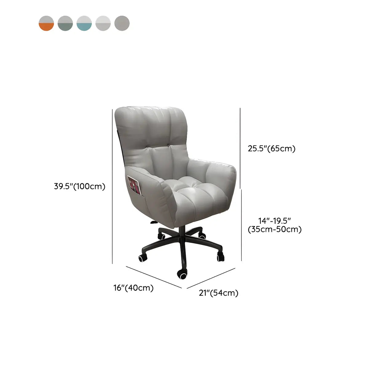 Houndstooth Upholstered Gaming Office Chair with Wheels Image - 64