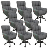 Houndstooth Upholstered Gaming Office Chair with Wheels Image - 9