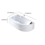 Hydrotherapy Corner Acrylic White Bathtub with Storage #size