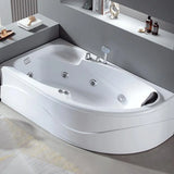 Hydrotherapy Corner Acrylic White Bathtub with Storage Image - 3