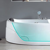 Hydrotherapy Corner Acrylic White Bathtub with Storage Image - 6