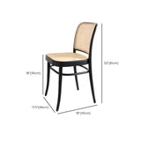 Indoor Arm Chair Rattan Curved Wood Dining Chair Black Image - 12