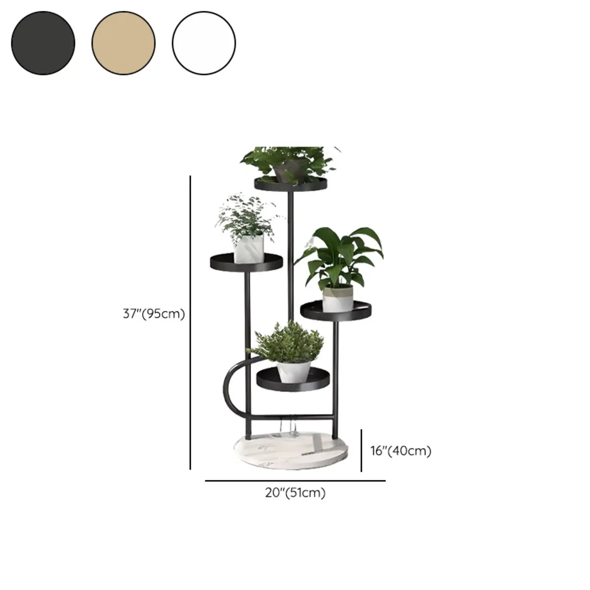 Indoor Circular Multi-Tier Metal Tray Plant Stand Gold Image - 19