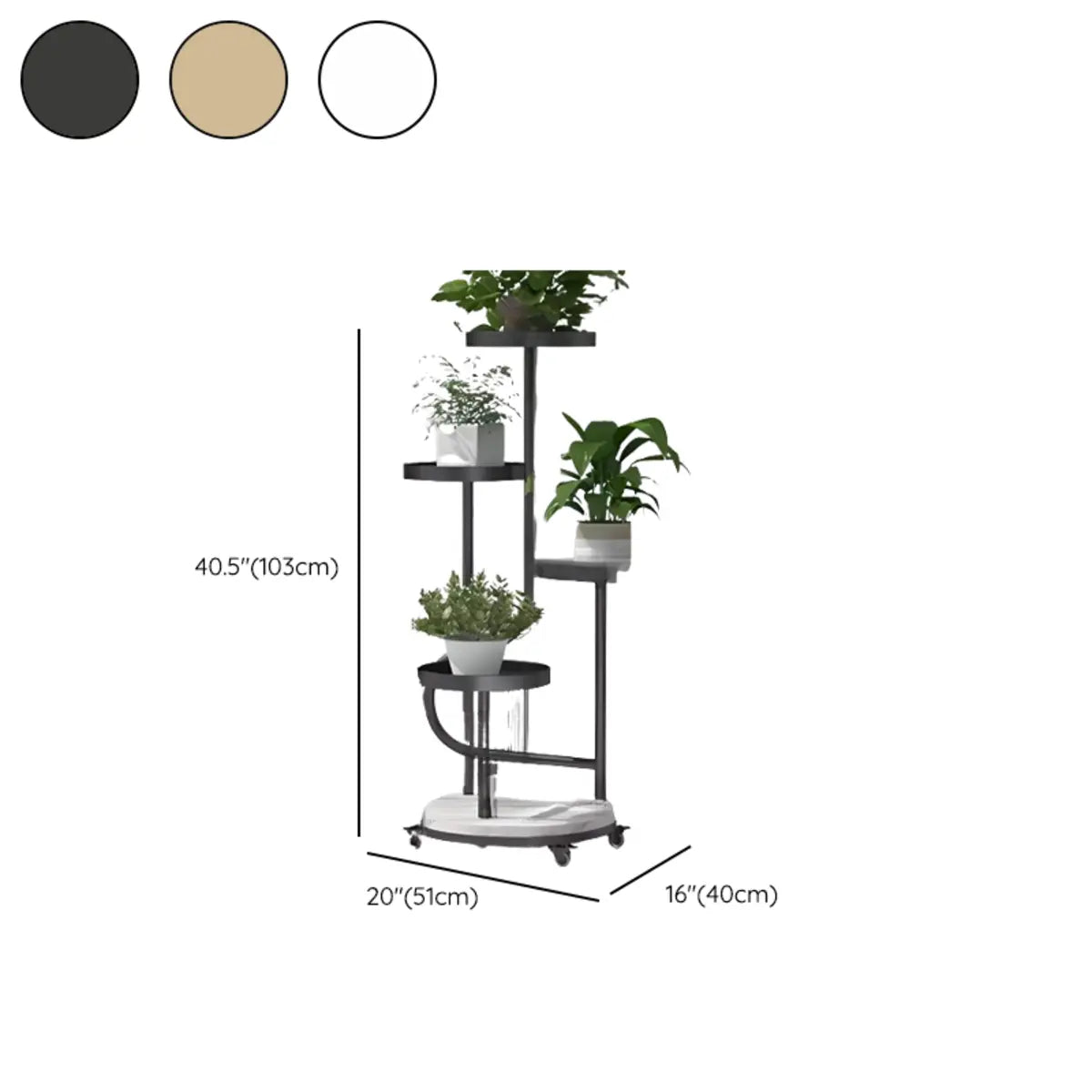 Indoor Circular Multi-Tier Metal Tray Plant Stand Gold Image - 20