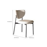 Indoor Low Back Round Upholstered Dining Chair White #size