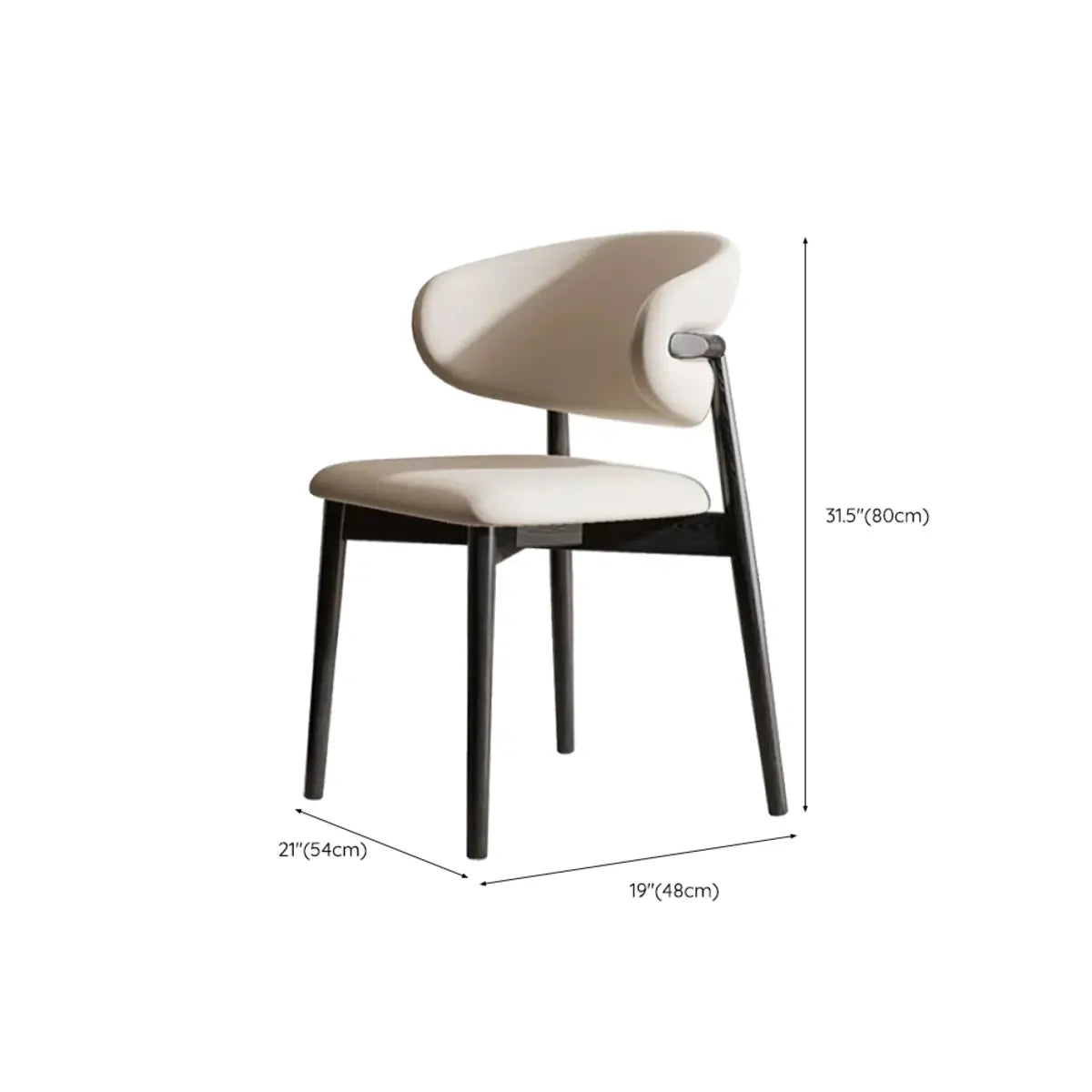 Indoor Low Back Round Upholstered Dining Chair White Image - 12