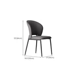 Indoor Low Back Round Upholstered Dining Chair White Image - 13