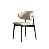 Indoor Low Back Round Upholstered Dining Chair White Image - 2