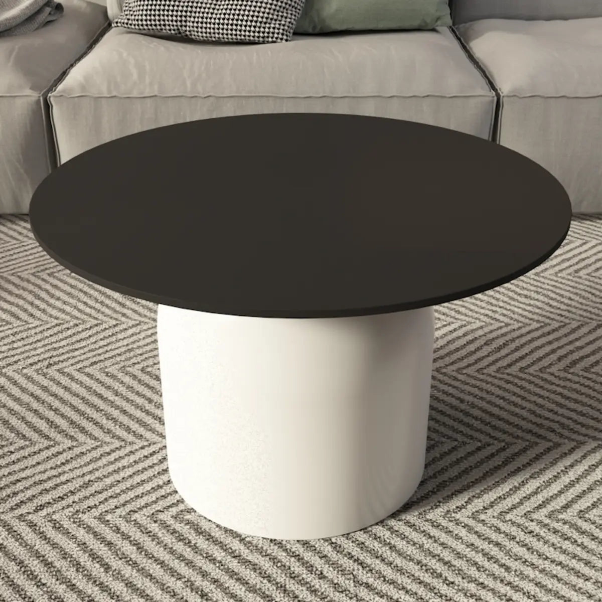 Indoor Modern White Stone Circular Nesting Coffee Table Image - 16