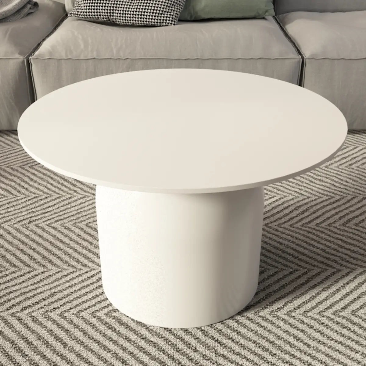 Indoor Modern White Stone Circular Nesting Coffee Table Image - 18