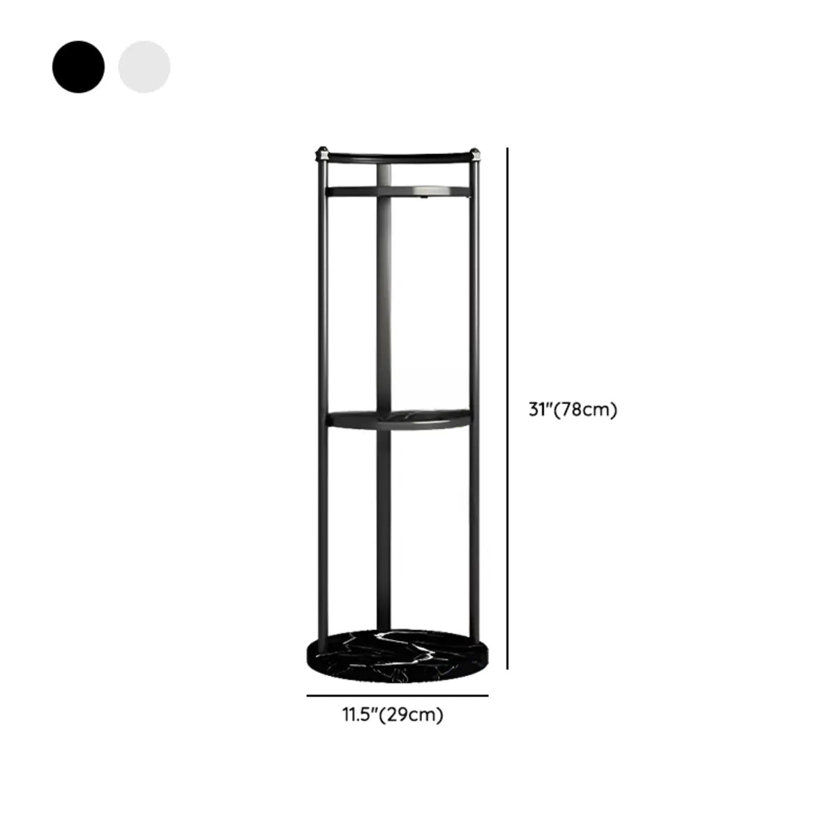 Indoor Round Multi-Tier Floor Metal Plant Stand Black 