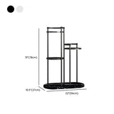 Indoor Round Multi-Tier Floor Metal Plant Stand Black Image - 15