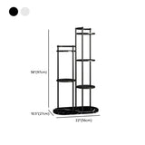 Indoor Round Multi-Tier Floor Metal Plant Stand Black Image - 16