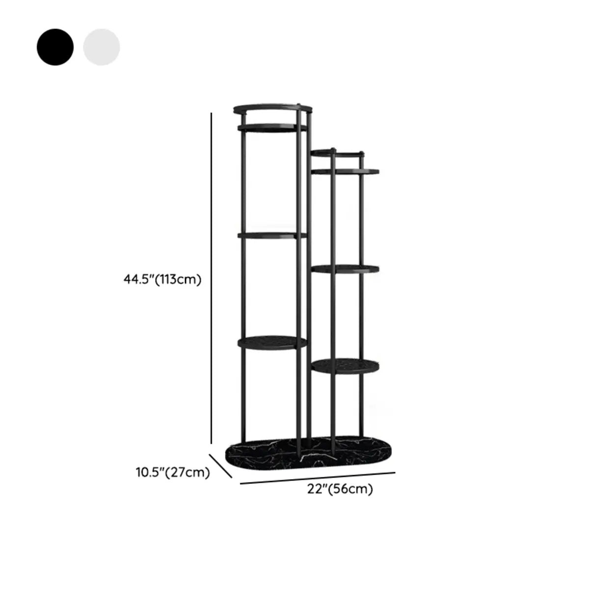 Indoor Round Multi-Tier Floor Metal Plant Stand Black Image - 17