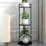 Indoor Round Multi-Tier Floor Metal Plant Stand Black Image - 5