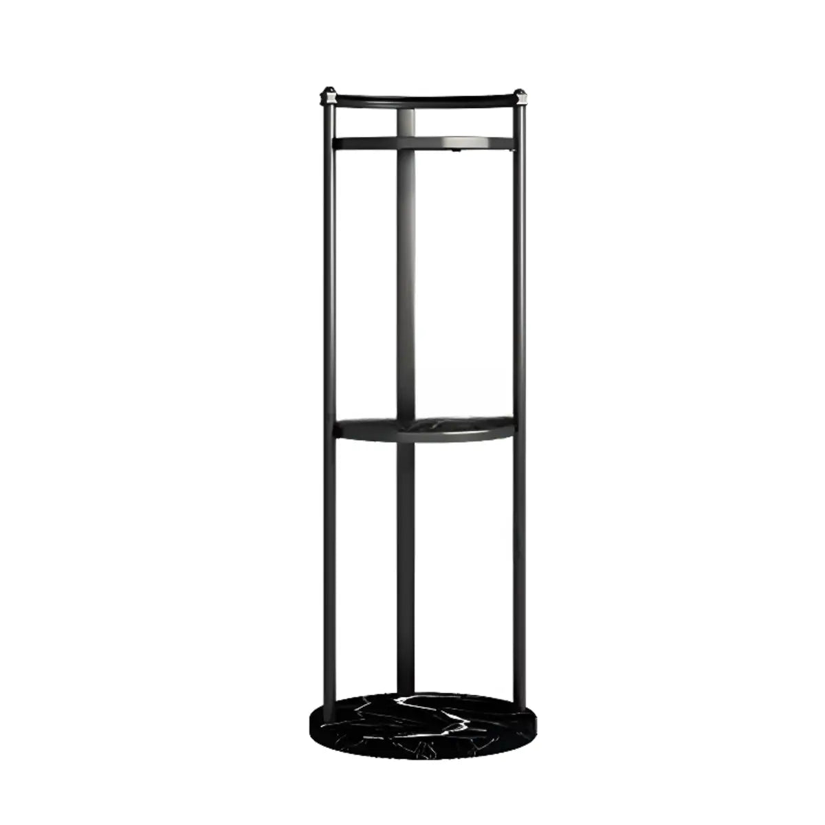 Indoor Round Multi-Tier Floor Metal Plant Stand Black Image - 6