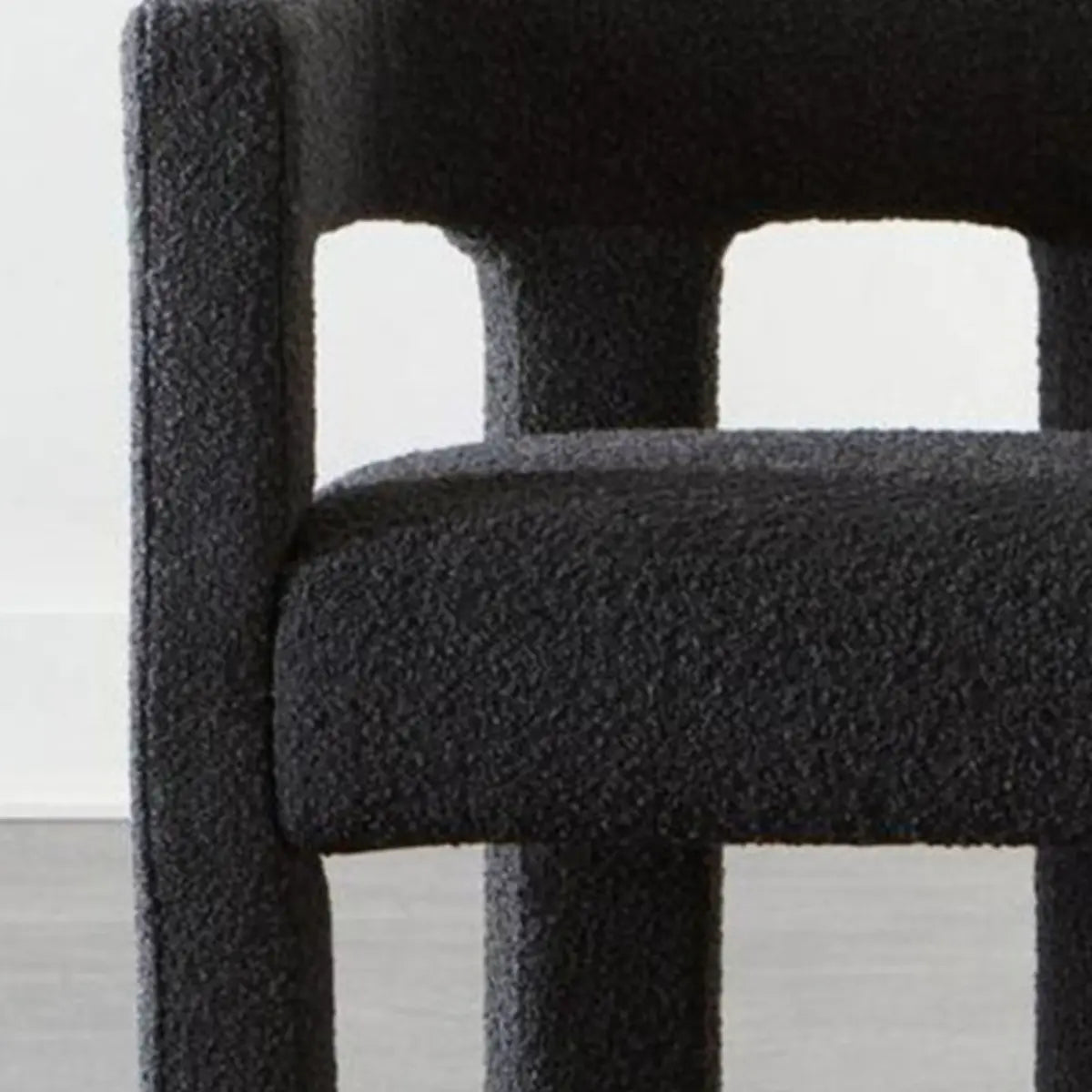 Indoor Square Upholstered Armrest Dining Chair Black Image - 10